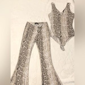 Snake print two pieces outfit